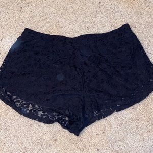CROCHET BLACK SHORTS